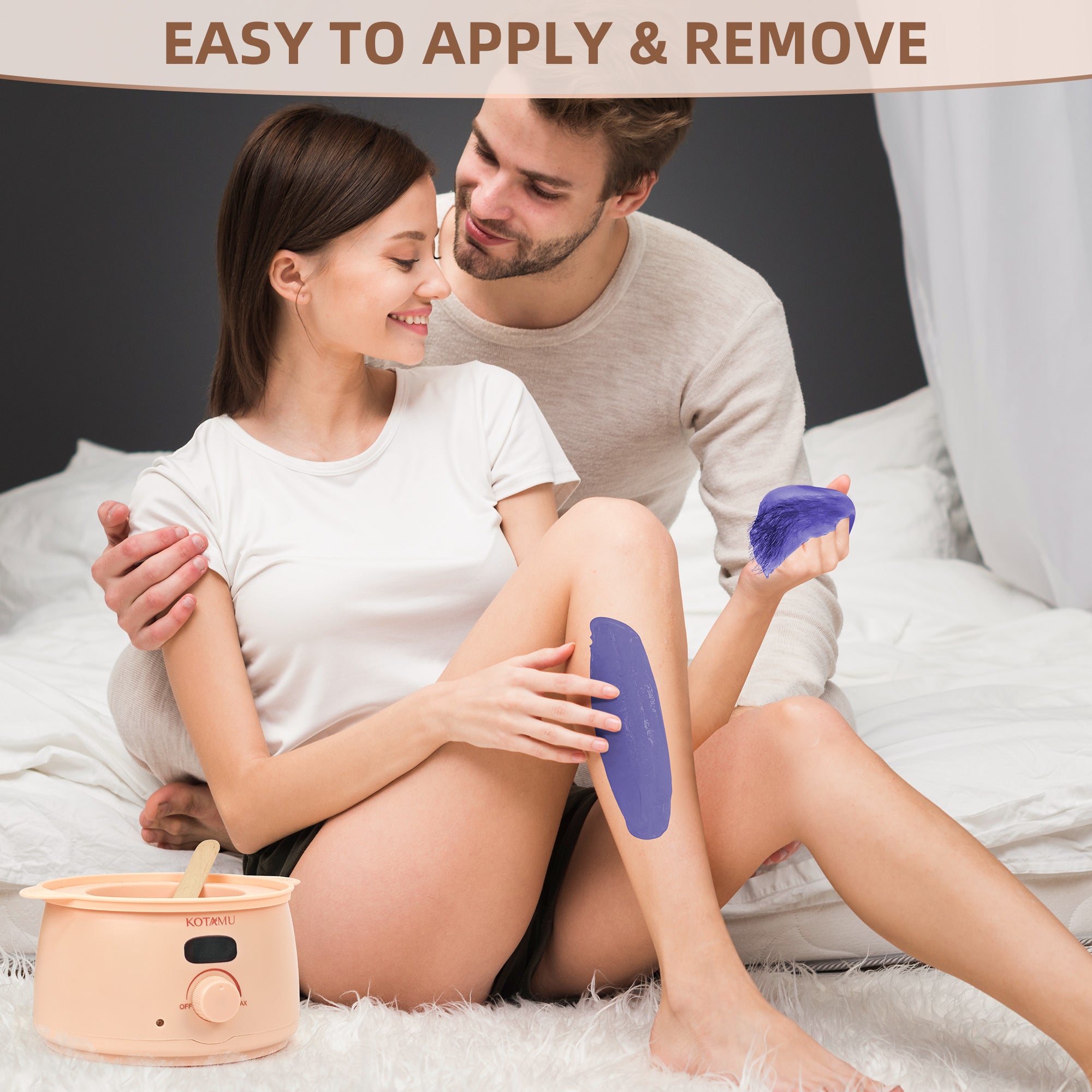 Roll over image to zoom in KOTAMU Wax Beads for Hair Removal, Professional Waxing Beads for Underarms, Chin, Bikini, Brazilian, Facial, Arm, Leg, Sensitive Skin, 2.5lb Hard Wax Target Thick Thin Hair, Wax Beans for Women & Men