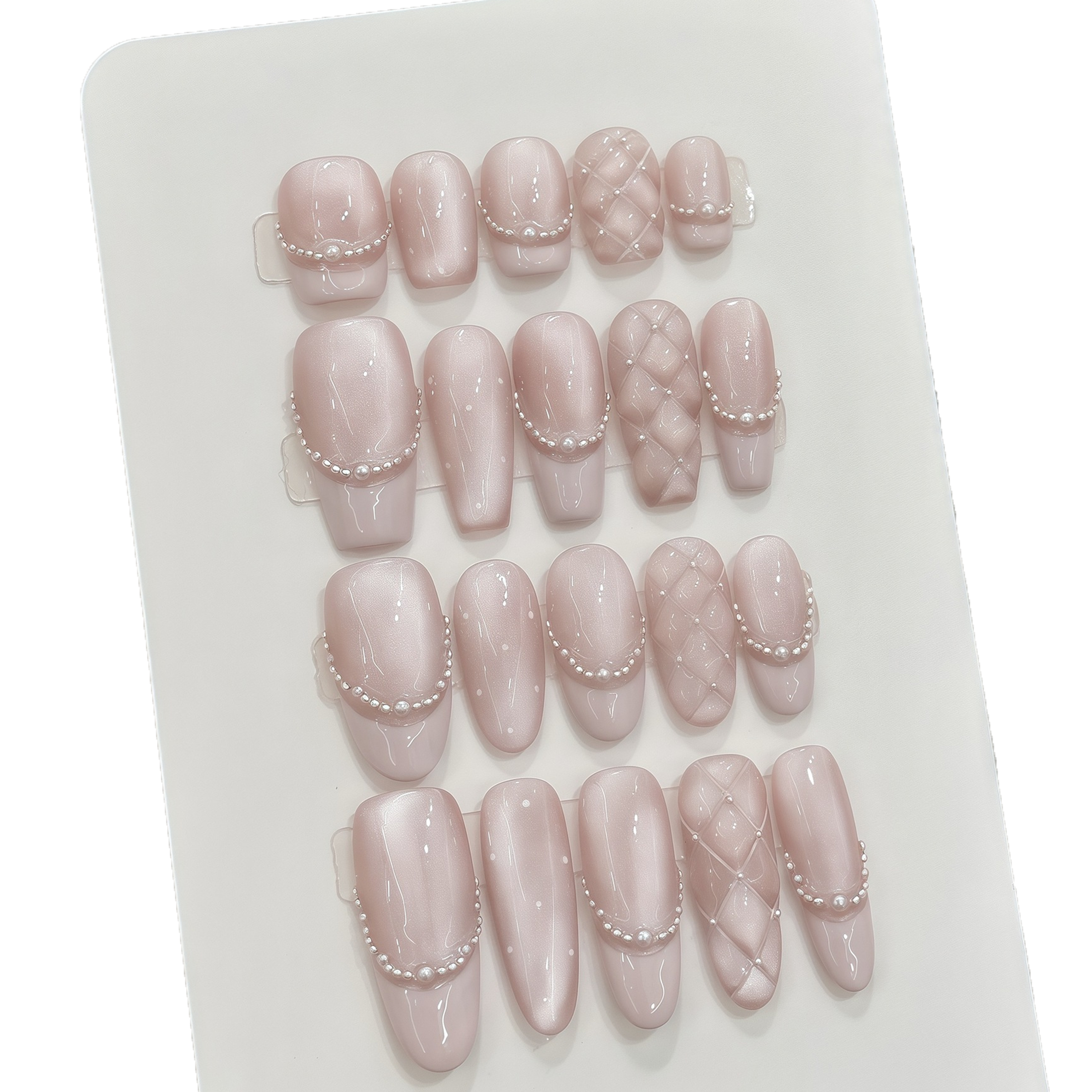 COSMELLA Salon Press-On Nails, Reusable Fake Nails with Gel Shine & Easy Application Kit