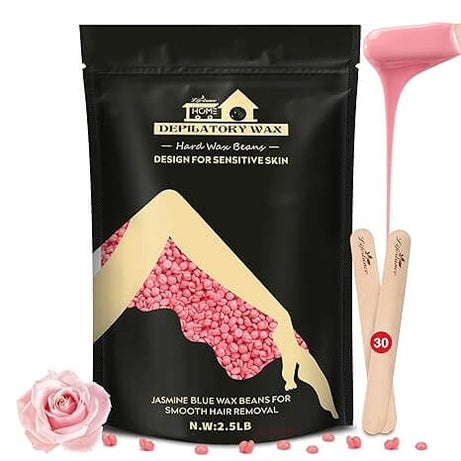 Lifestance Depilatory Wax Beads: 2.5lb Pink Rose Wax Refill - Salon-grade Hair Removal