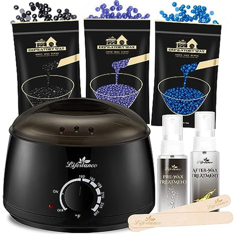 Lifestance Waxing Kit For All Hair Types - 4 Packs of Various Wax Beads - Salon-grade Hair Removal