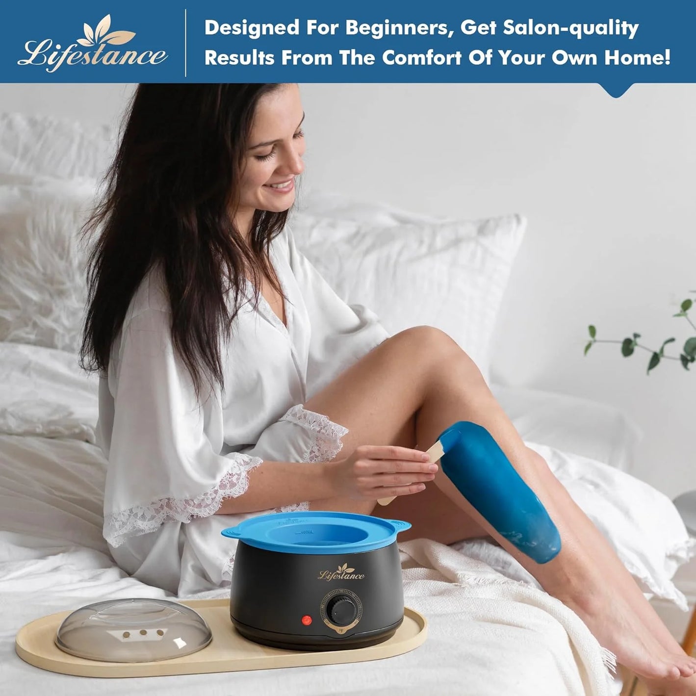 Lifestance Hair Removal Waxing Kit for Women & Men - Professional Hard Wax Warmer with Natural Wax Beads for Full Body, Face, Bikini & Underarms