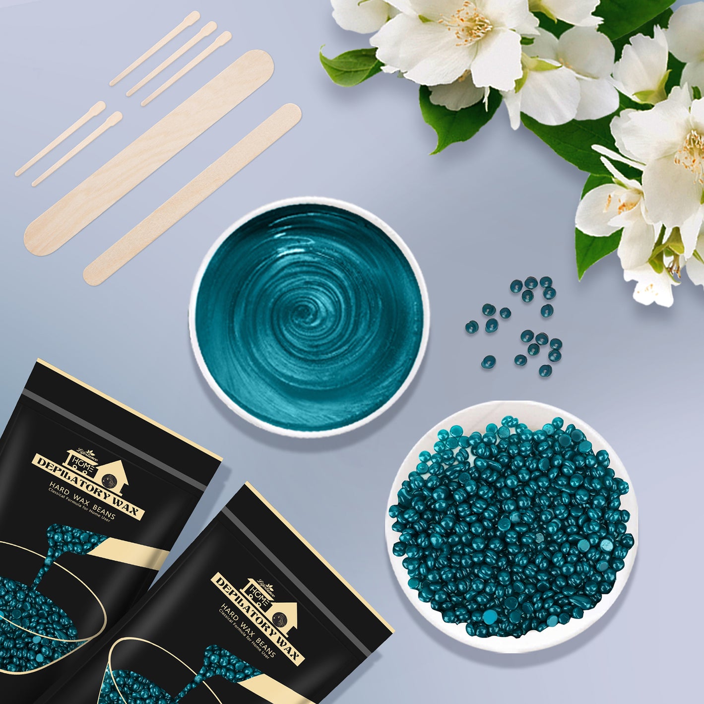 Lifestance Waxing Kit- 3 Packs of Wax Beads with 42 Items- Wax Pots Professional for All Hair Types- Eyebrow- Facial- Bikini