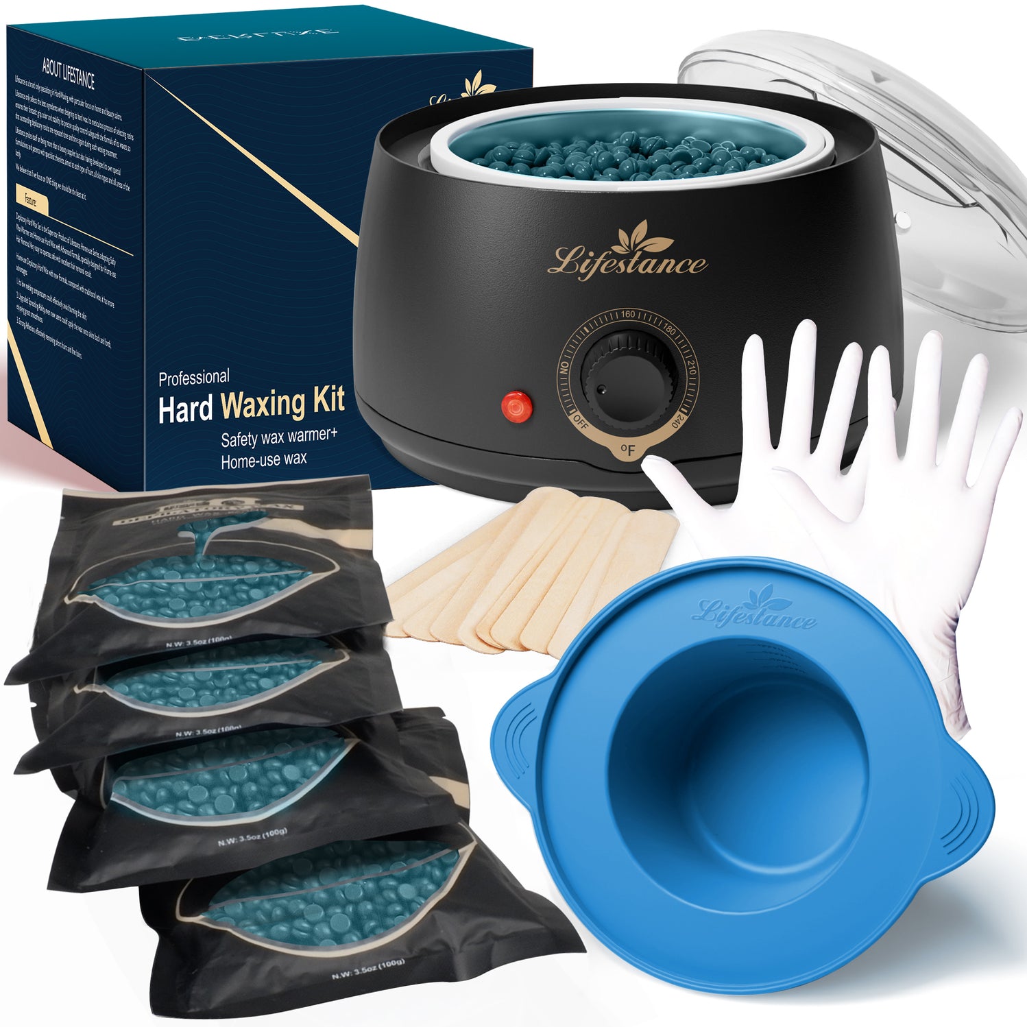 Lifestance Waxing Kit- Wax Warmer for Hair Removal Kit- Wax Starter Ki