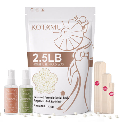 KOTAMU White Hard Wax Beads for Women & Men Hair Removal 2.5lb Refill Waxing Beads Target Thick & Thin Hair