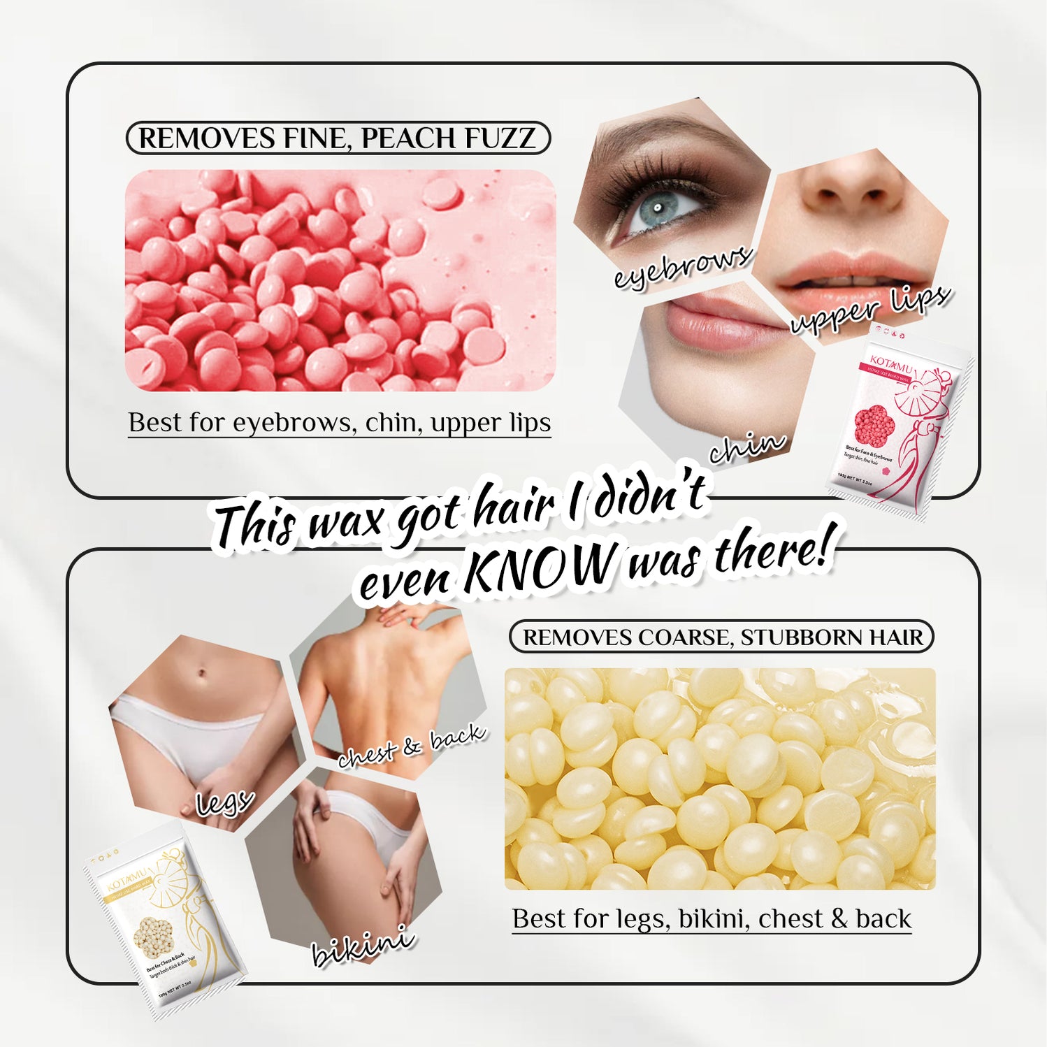 KOTAMU Wax Kit Pink Digital Hair Removal Waxing Kit for Face, Eyebrow, Body, Brazilian, Bikini, Sensitive Skin Wax Machine for Home Salon