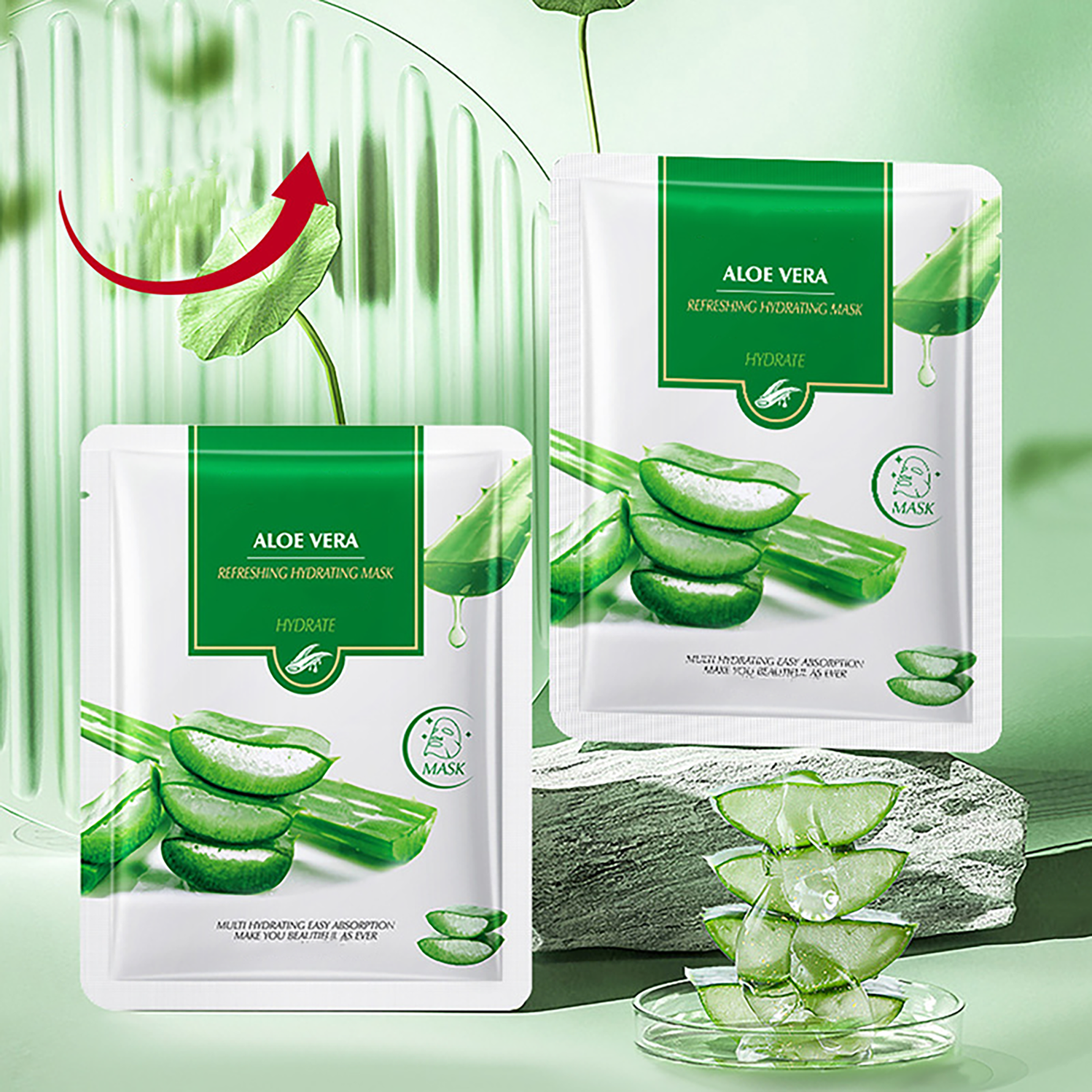 ILANSLEY Hydrating Beauty Mask, Soothing Sheet Mask with Aloe & Cucumber Extract
