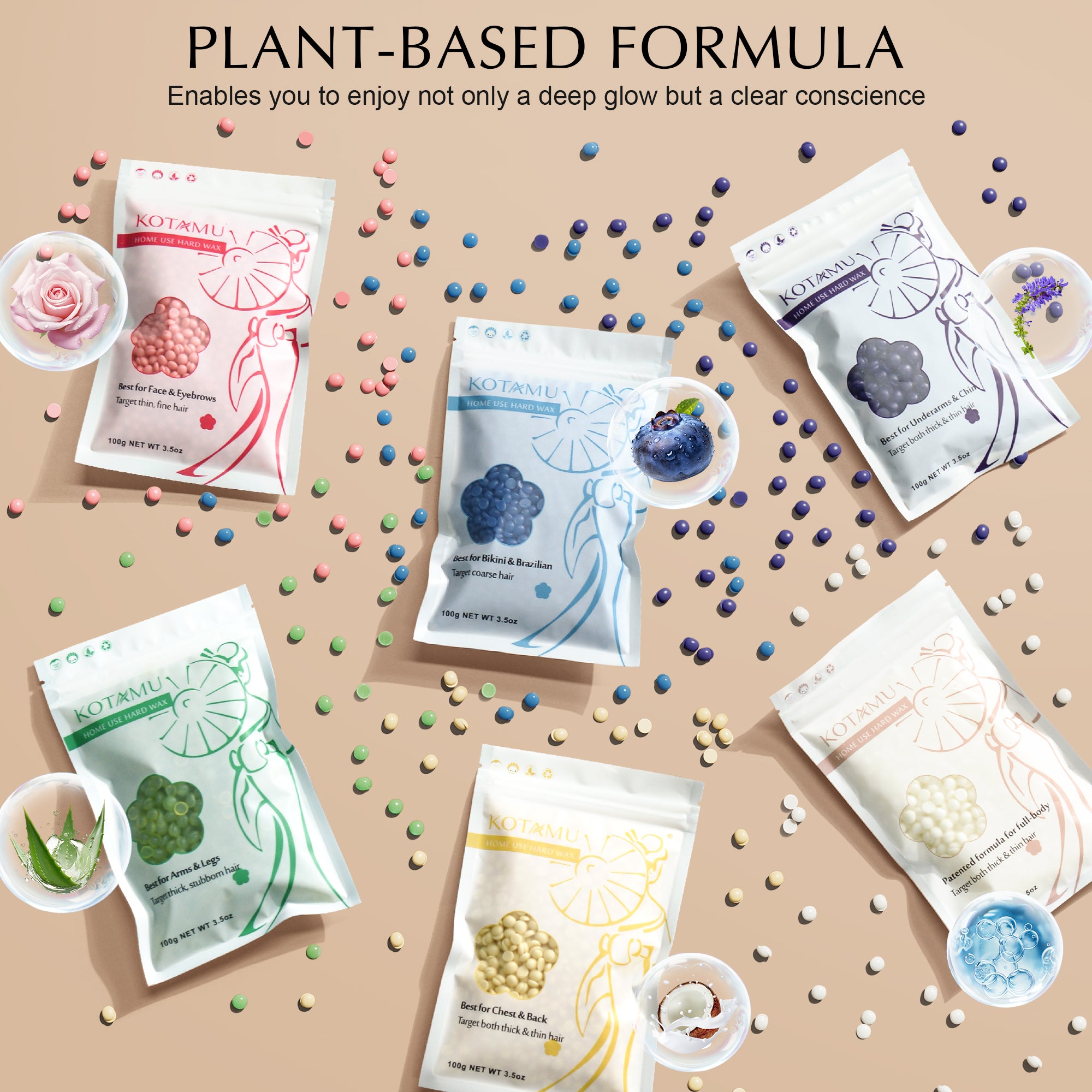 KOTAMU White Waxing Kit for Women & Men, Professional Wax Kit for Hair Removal, Digital Wax Pot for Thick Coarse Fine Fuzzy Hair & Sensitive Skin