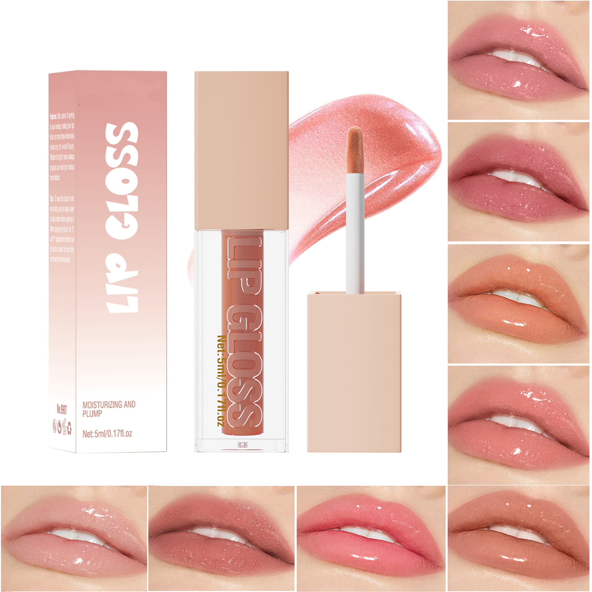 ILANSLEY Nourishing Lip Gloss, Hydrating Shine with Jojoba Oil & Vitamin E