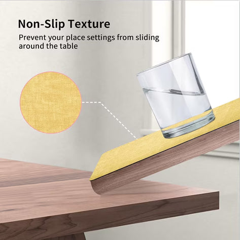 Lifestance Faux Leather Placemats Set of 6, Waterproof Heat Resistant Non Slip Dining Table Mats, 17x12 inch Rectangle Yellow, Indoor Outdoor Use