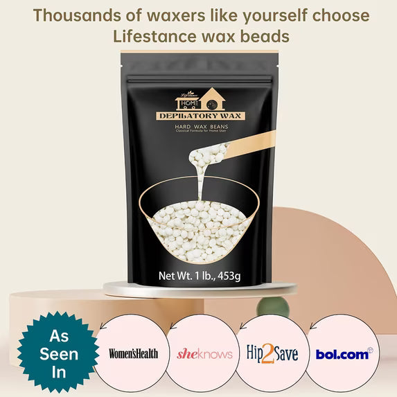 Lifestance Pearl White Waxing Beads, 1lb Unscented Coarse Hair Removal Wax Beans for Face, Eyebrow, Brazilian Bikini, Sensitive Skin at Home for Women and Men