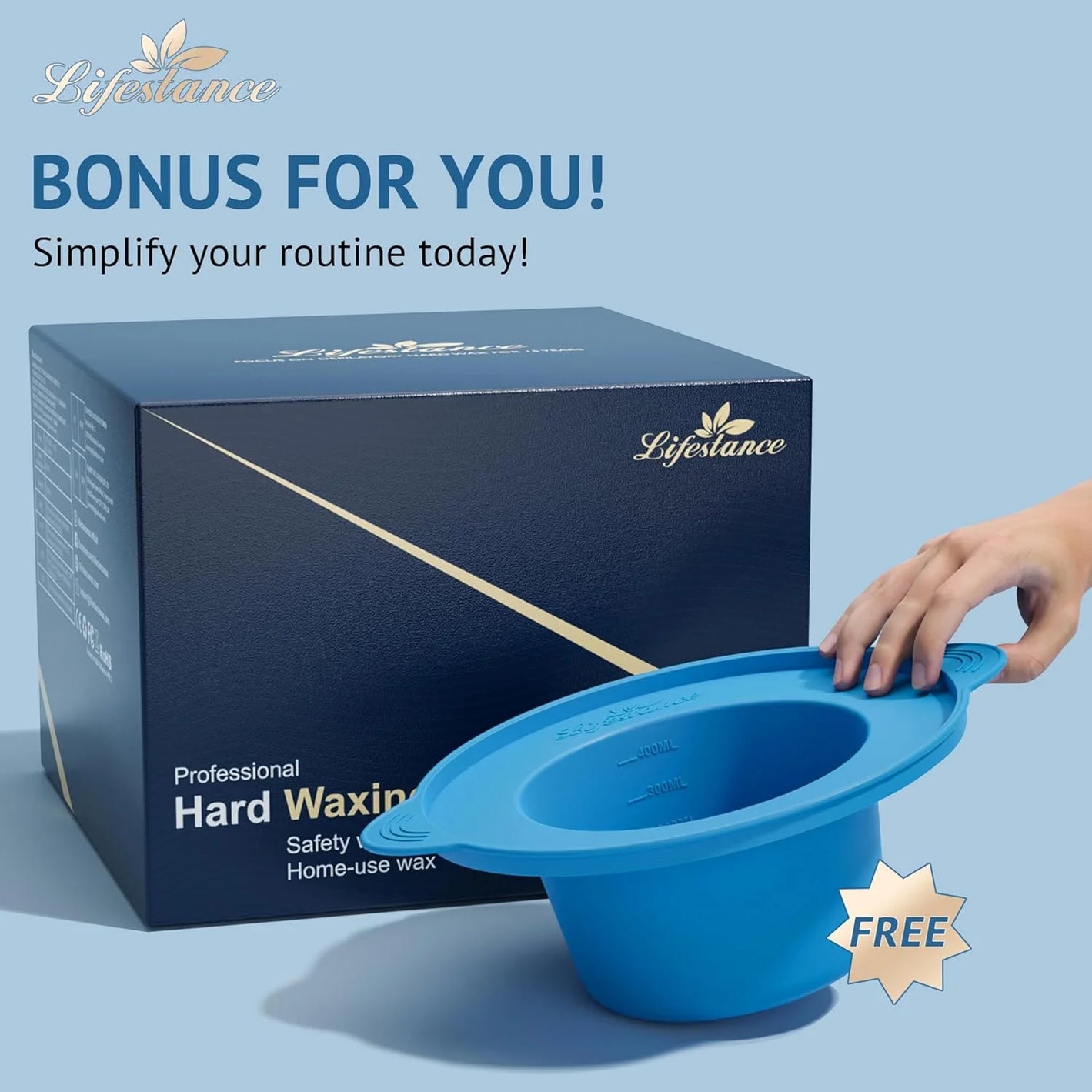 Lifestance Hair Removal Waxing Kit for Women & Men - Professional Hard Wax Warmer with Natural Wax Beads for Full Body, Face, Bikini & Underarms