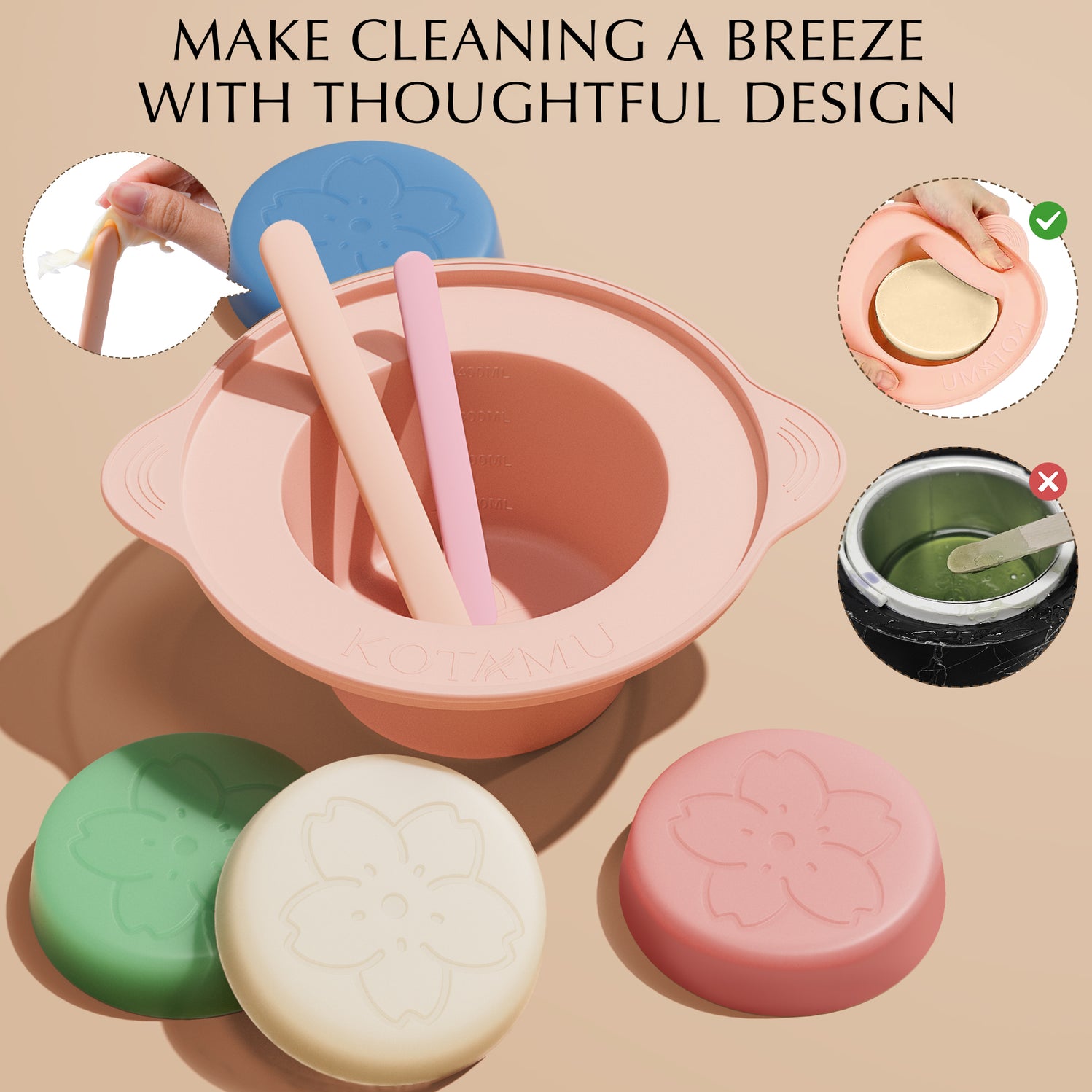 KOTAMU White Waxing Kit for Women & Men, Professional Wax Kit for Hair Removal, Digital Wax Pot for Thick Coarse Fine Fuzzy Hair & Sensitive Skin