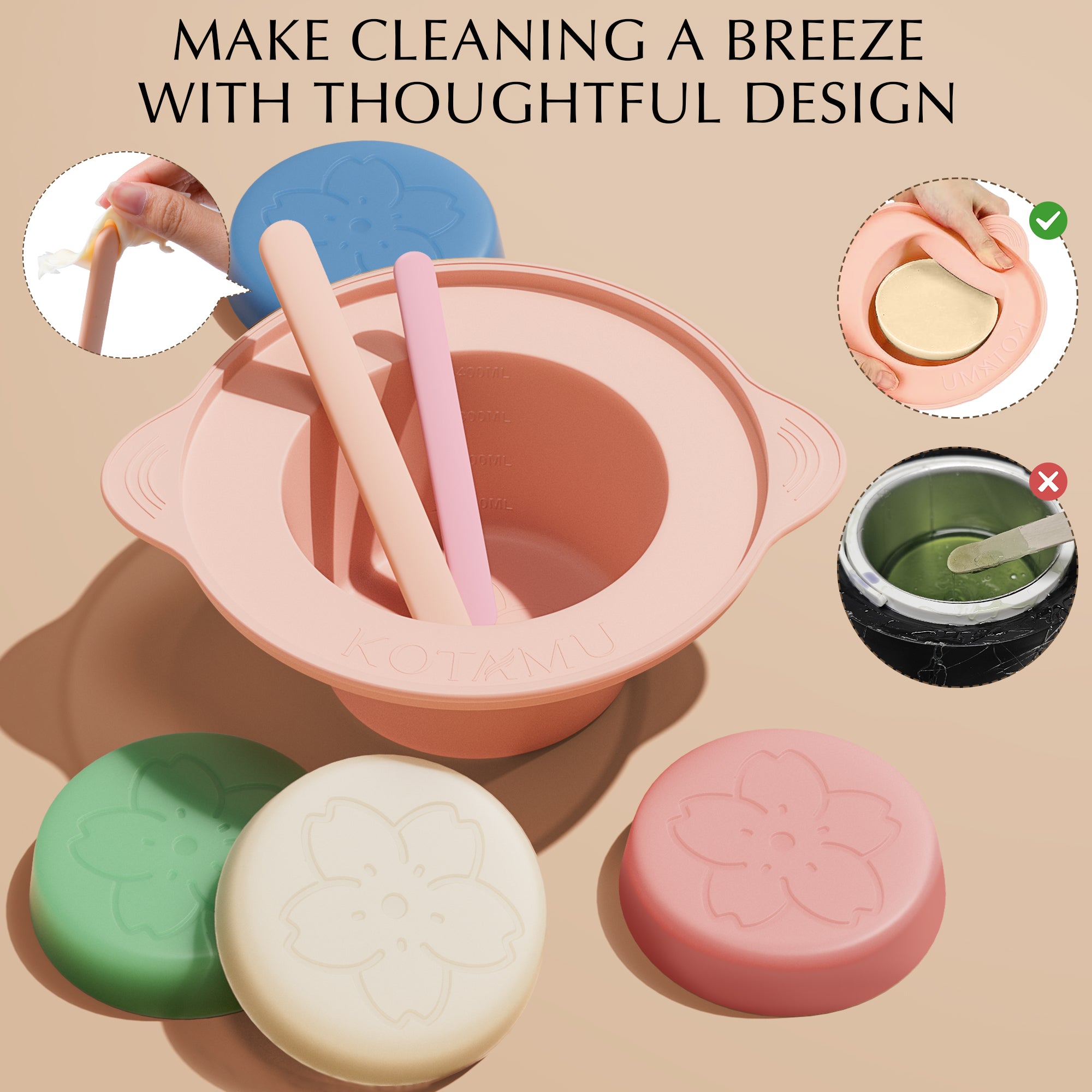 KOTAMU White Waxing Kit for Women & Men, Professional Wax Kit for Hair Removal, Digital Wax Pot for Thick Coarse Fine Fuzzy Hair & Sensitive Skin