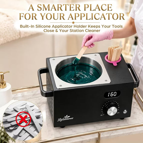 Lifestance 3L Professional Digital Wax Pot Warmer Kit for Spa Salon & Home, Black Wax Heater with LED Temperature Control, 100 Sticks & 200 Wax Strips