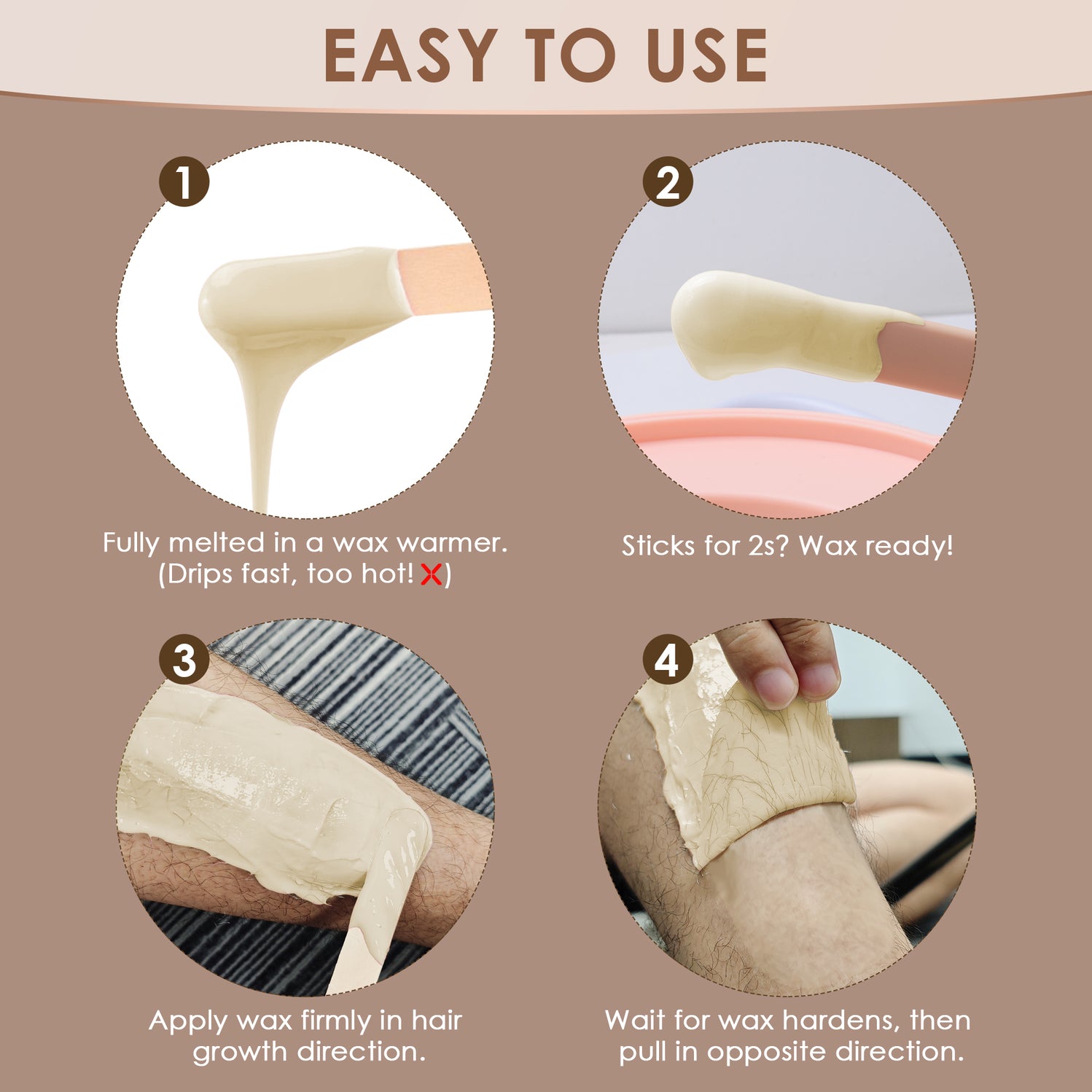 KOTAMU Hard Wax Beads for Women & Men Hair Removal, Cream Wax Beans for Full Body Sensitive Skin Chest Back Leg Facial Bikini Brazilian Waxing, 2.5lb Refill Waxing Beads Target Thick & Thin Hair