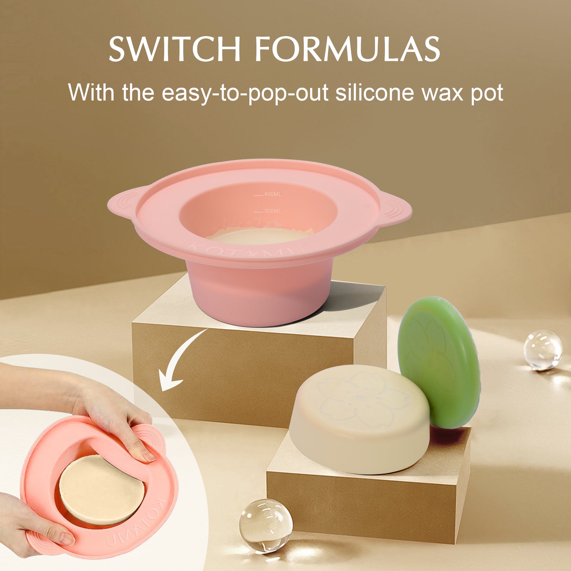 KOTAMU Black Hard Waxing Kit-Professional Wax Warmer for Women& Men Hair Removal for Face Bikin Brazilian Leg Home Salon