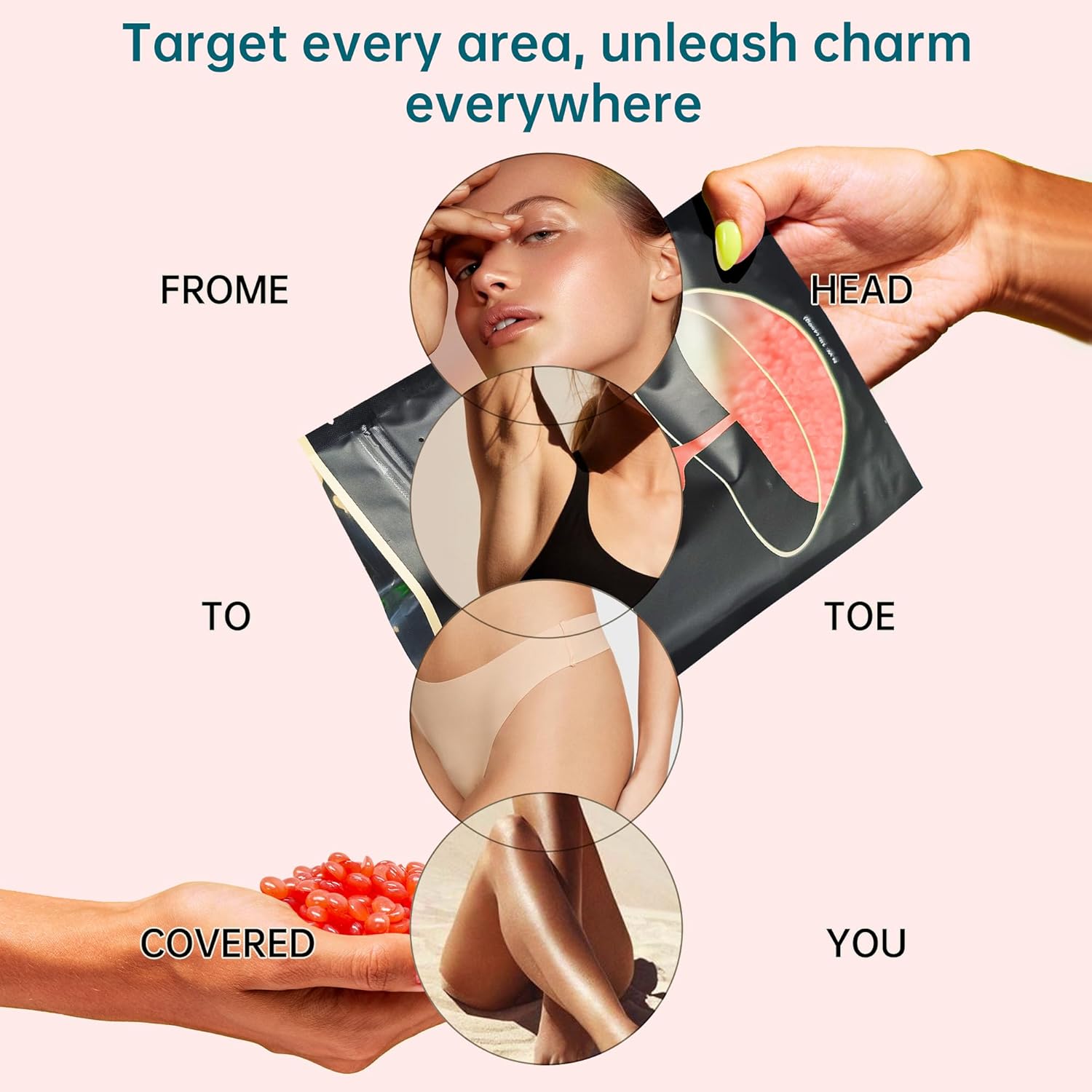 Lifestance Hard Wax Beads, 1lb Strawberry Red for Coarse Hair Removal, Painless Bikini and Body Waxing for Fine Hair - Wax Warmers at Home for Women and Men