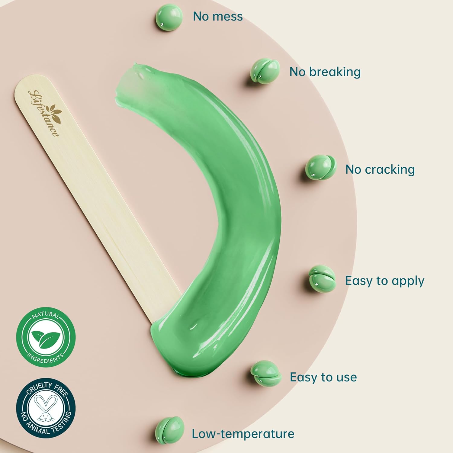 Lifestance Aloe Vera Wax Beads, Wax for Sensitive Skin, Hair Removal Wax Beans for Face, Legs, Coarse & Fine Hair, Pearl Beads, Unisex, 16 Ounce, 20 Count