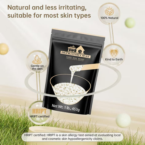 Lifestance Pearl White Waxing Beads, 1lb Unscented Coarse Hair Removal Wax Beans for Face, Eyebrow, Brazilian Bikini, Sensitive Skin at Home for Women and Men