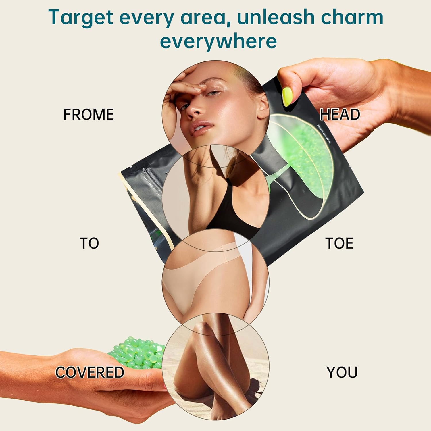 Lifestance Aloe Vera Wax Beads, Wax for Sensitive Skin, Hair Removal Wax Beans for Face, Legs, Coarse & Fine Hair, Pearl Beads, Unisex, 16 Ounce, 20 Count