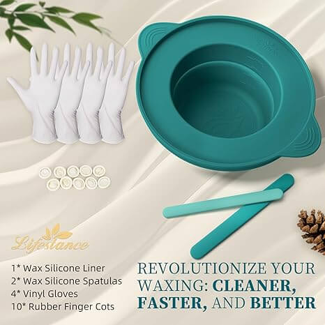 Lifestance Removable Silicone Wax Pot Liner, Anti-Scalding Foldable Silicone Wax Warmer Bowl & Reusable Wax Sticks