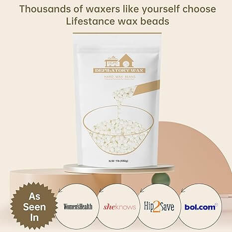 Lifestance Pearl White Waxing Beads, 1lb Unscented Coarse Hair Removal Wax Beans for Face, Eyebrow, Brazilian Bikini, Sensitive Skin at Home for Women and Men