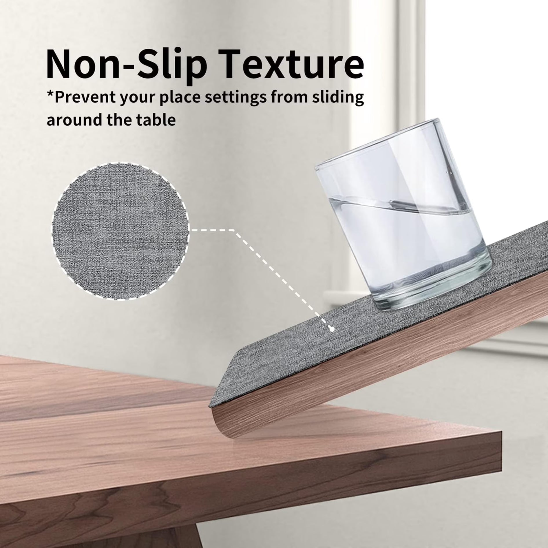 Lifestance Faux Leather Placemats Set of 6, Waterproof Heat Resistant Non Slip Dining Table Mats, 17x12 inch Rectangle Grey, Indoor Outdoor Use