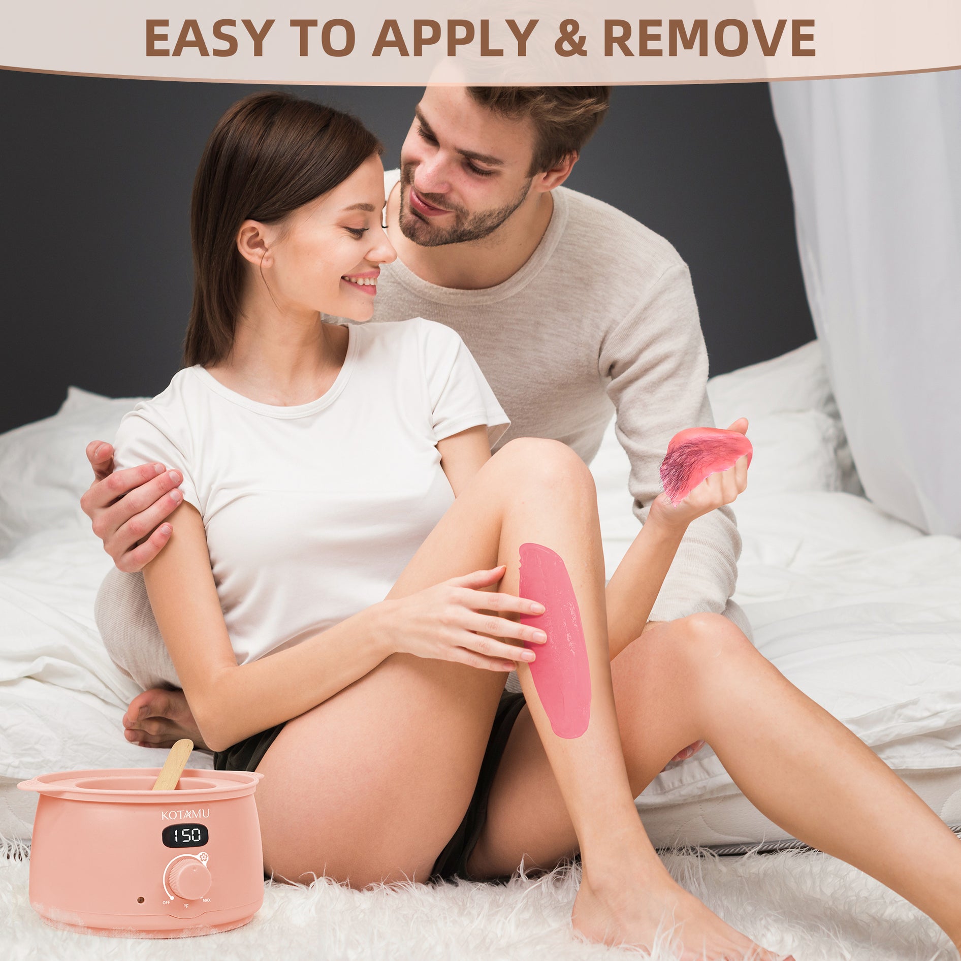 KOTAMU Pink Wax Beans for Hair Removal, 2.5lb, Hard Wax for Face, Eyebrow, Bikini, Brazilian, Leg, Body, Sensitive Skin, Ideal for Women Home Salon Waxing