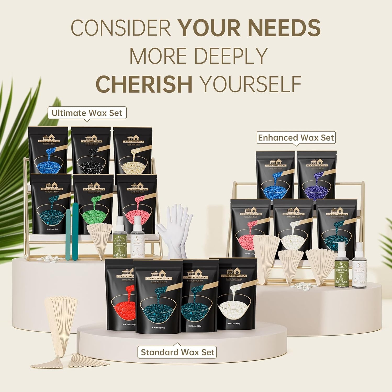 Lifestance Wax Beads Set, 4 Kinds of Waxing Beads, Hard Wax Beans with 44 Items, Perfect for Any Wax Warmers, Wax Beads for Hair Removal for Brazilian Bikini, Brazilian, Legs, Body