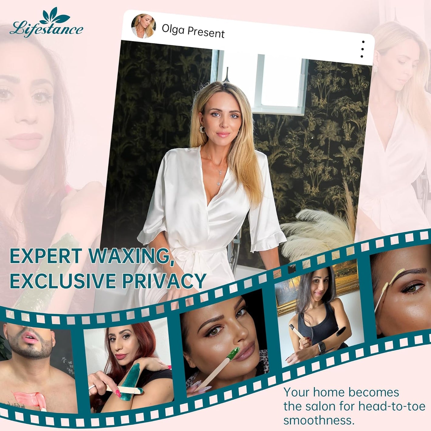 Lifestance Hard Wax Beads, 1lb Strawberry Red for Coarse Hair Removal, Painless Bikini and Body Waxing for Fine Hair - Wax Warmers at Home for Women and Men