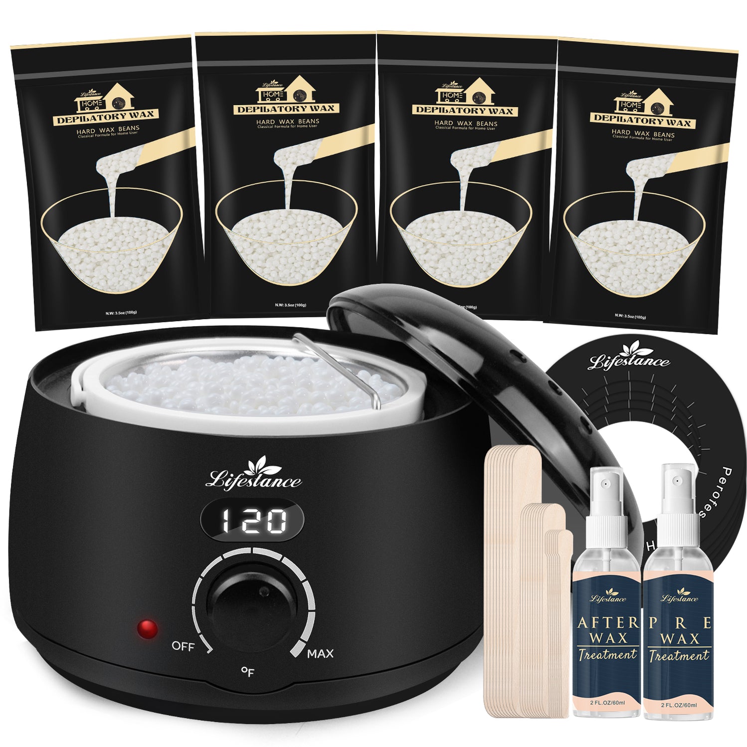 Lifestance Waxing Kit- L2 Digital Wax Warmer Hair Removal Machine- P