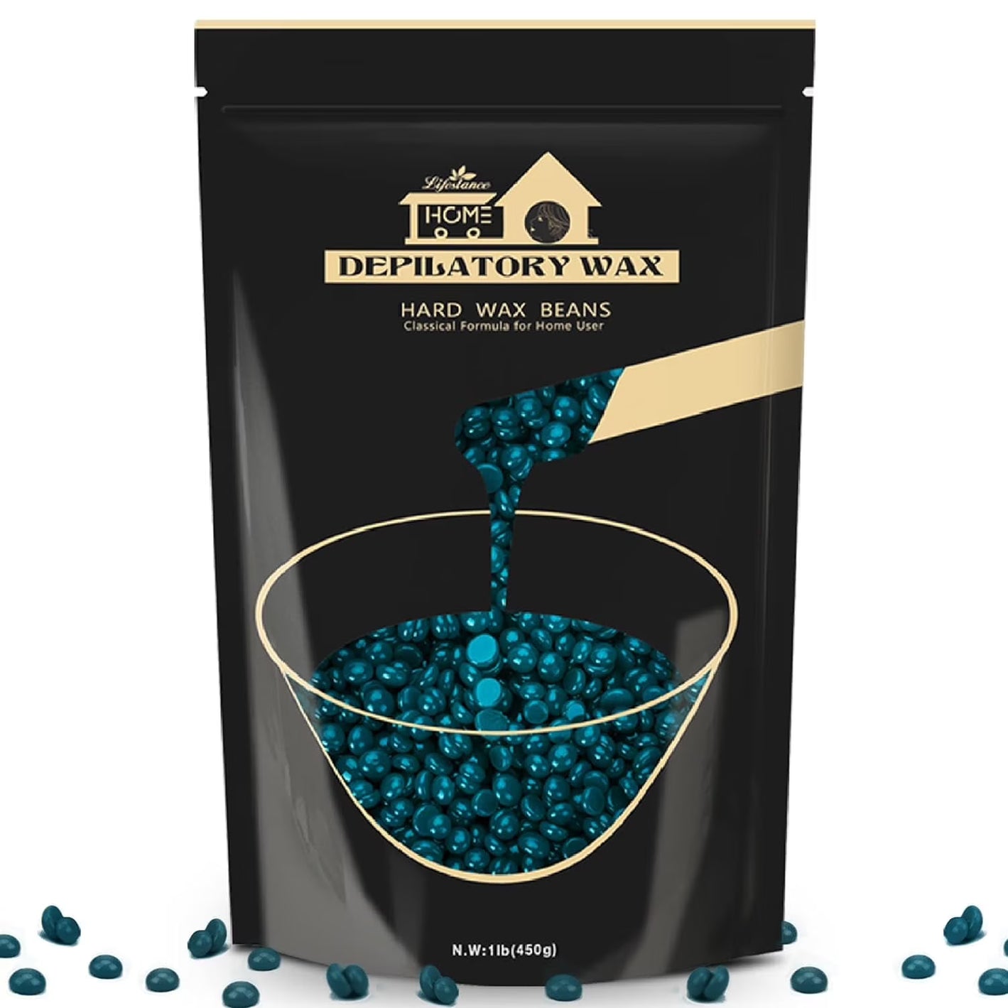 Lifestance 1lb/16oz Jasmine Brazilian Bikini Hard Wax Beads Kit for at Home Sensitive Skin Hair Removal on Face, Body, Legs, Underarms, Eyebrow