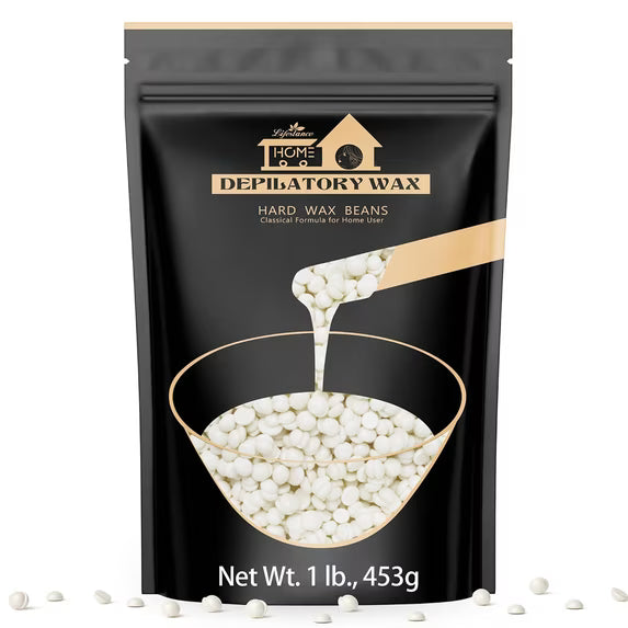Lifestance Pearl White Waxing Beads, 1lb Unscented Coarse Hair Removal Wax Beans for Face, Eyebrow, Brazilian Bikini, Sensitive Skin at Home for Women and Men