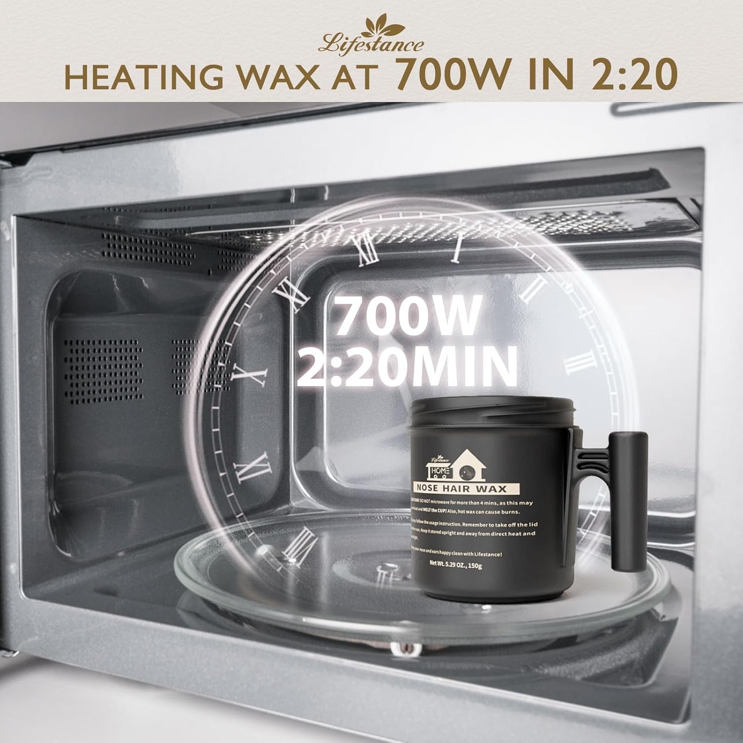 Lifestance Nostril Waxing Kit - Large Capacity Nose Hair Wax Kit - Nose Wax Kit for Women & Men with Balm Wipes and Mustache Guards