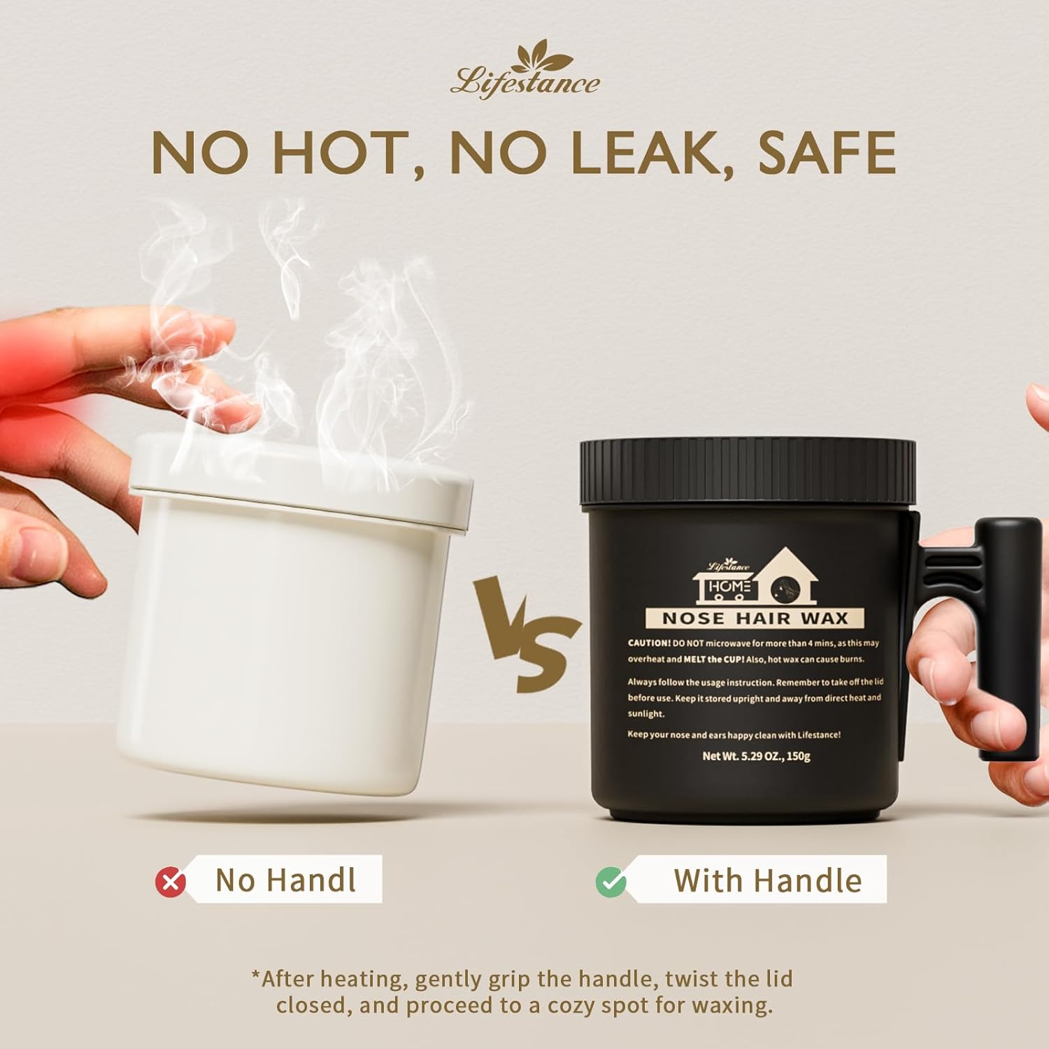 Lifestance Nostril Waxing Kit - Large Capacity Nose Hair Wax Kit - Nose Wax Kit for Women & Men with Balm Wipes and Mustache Guards