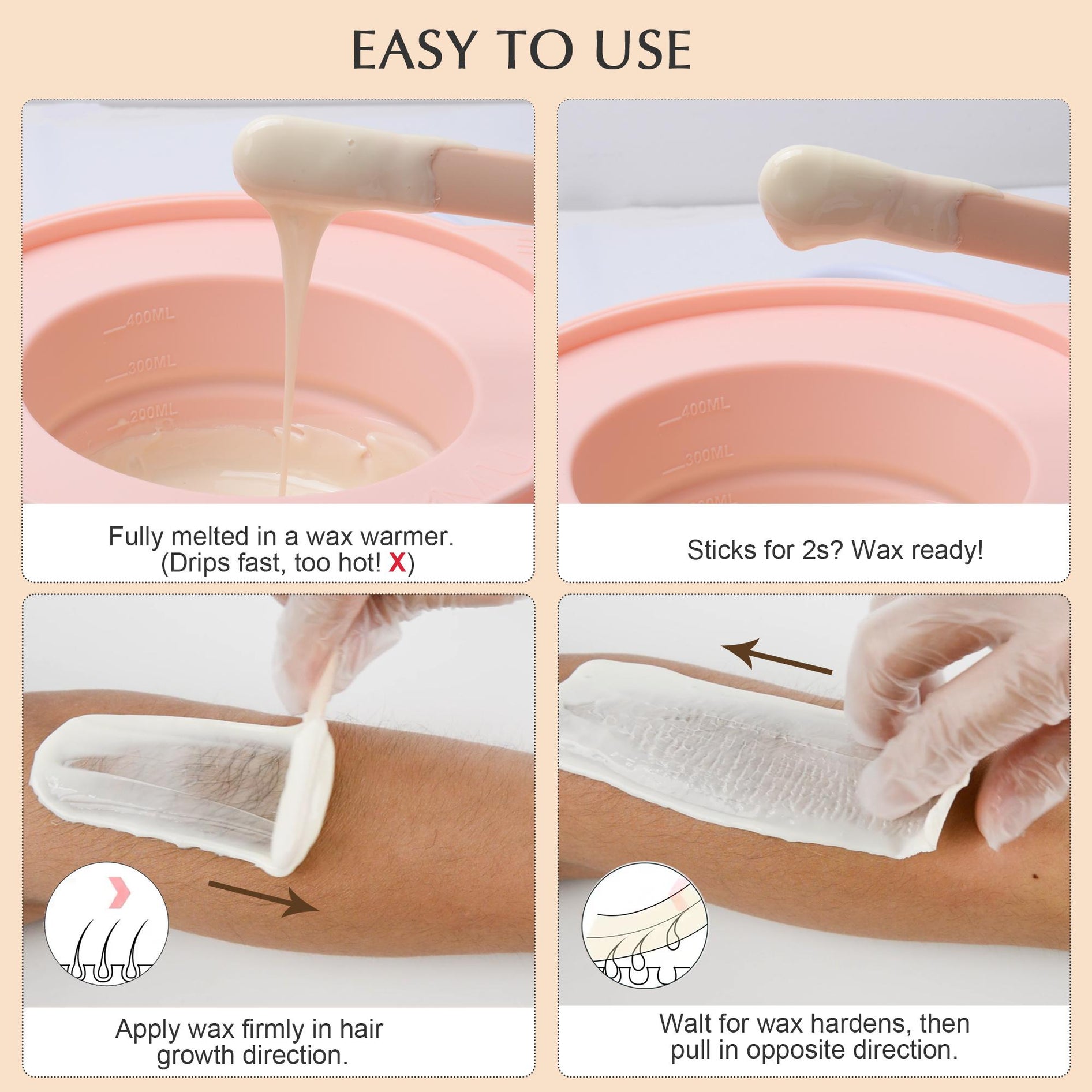 KOTAMU Wax Kit, Waxing Kit for Women Men Hair Removal, Digital Wax Machine for Face Eyebrow Bikini Brazilian Leg Body &Sensitive Skin, Pink Hard Wax Kit With Wax Pot & 44 Accessories for Home Salon