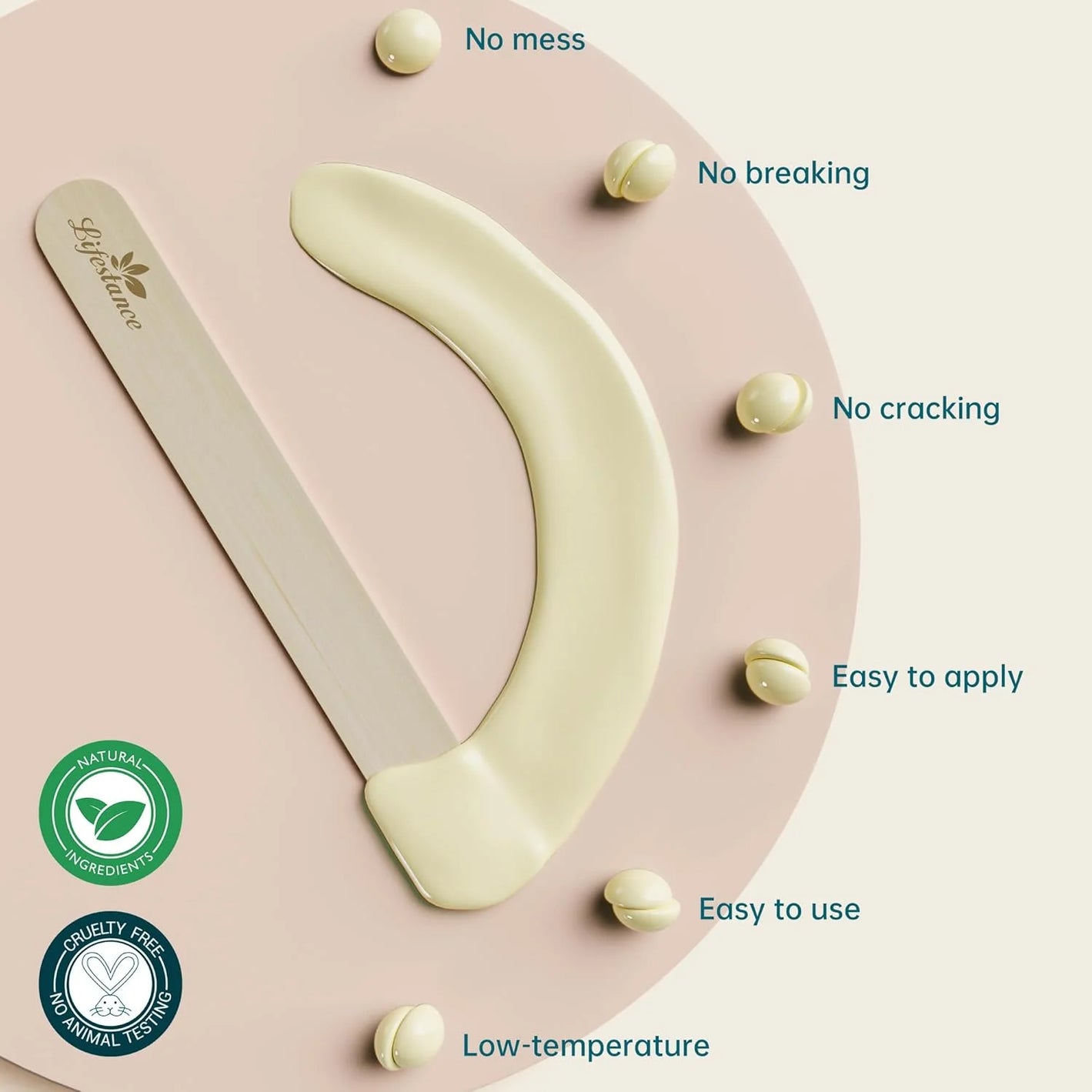 Lifestance 2.5lb/40oz Coconut Cream Hard Brazilian Bikini Wax Beads Kit for Hair Removal at Home Sensitive Skin Face and Full Body for Women & Men