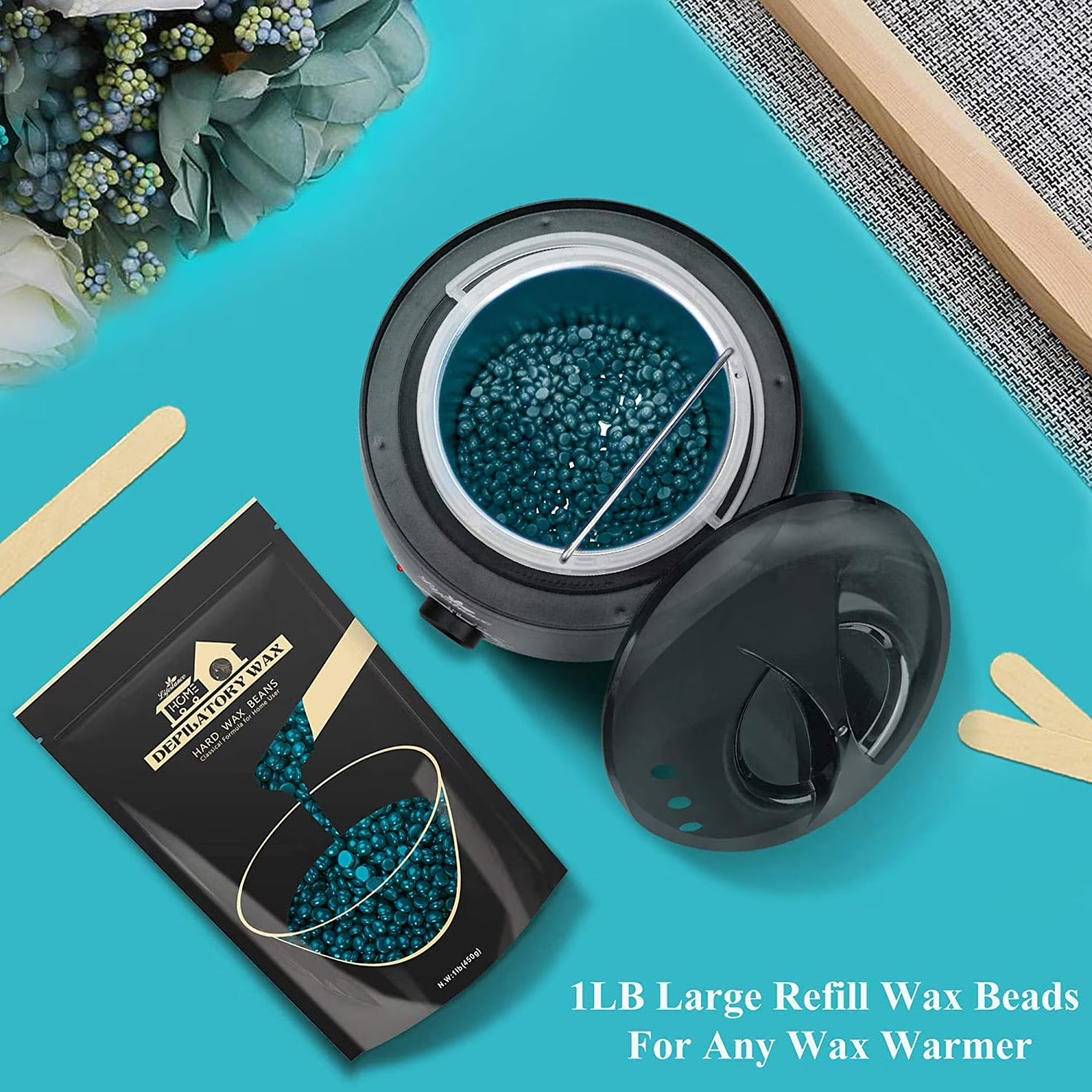Lifestance 1lb/16oz Jasmine Brazilian Bikini Hard Wax Beads Kit for at Home Sensitive Skin Hair Removal on Face, Body, Legs, Underarms, Eyebrow