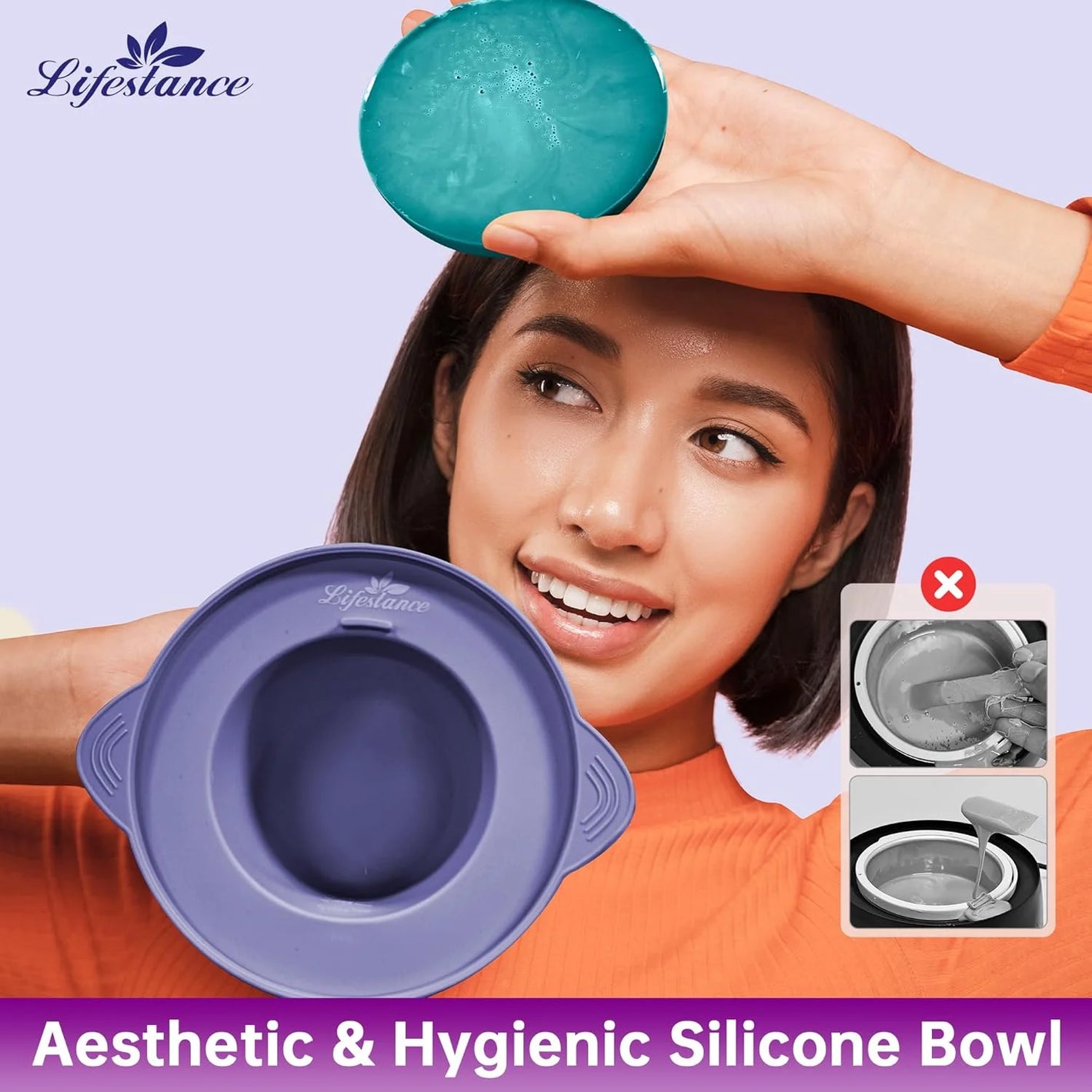 Lifestance Waxing Kit for Women & Men, L3 Amethyst Digital Wax Warmer 14.1oz Hard Wax Beads & Oil Spray for Brazilian, Bikini, Face Body Hair Removal