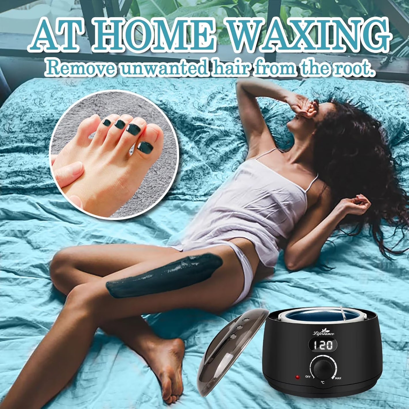Lifestance Professional Wax Pot Warmer, 500ml 14oz LCD Digital Wax Melt Machine for Women & Men at Home Hair Removal - Black