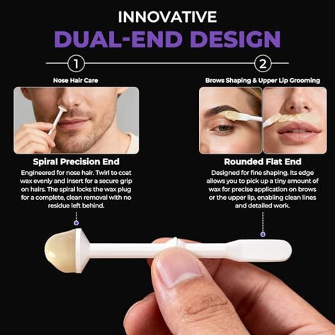 Lifestance Nose Wax Kit for Men & Women, USB Fast Heating, Smart Temp Control, Pocket Wax Machine Kit for Nose Ear Eyebrow Face Painless Hair Removal
