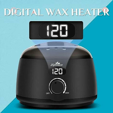 Lifestance All-in-One Home Waxing Kit - L2 Digital Wax Warmer Haarentfernungsgerät - 4 Packungen Wachsperlen (insgesamt 14,1 oz) mit 42 Artikeln - Professionelle Wachstöpfe für alle Haartypen - Augenbrauen - Gesicht - Bikini