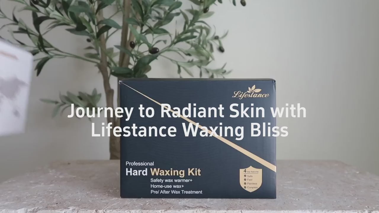 Lifestance Hair Removal Waxing Kit for Women & Men, at Home Use Digital Wax Warmer 4 Bags Brazilian Hard Wax Beads for Sensitive Skin,Full Body, Face