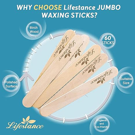 Lifestance 6 Disposable Wax Sticks For Hair Removal 60Pack
