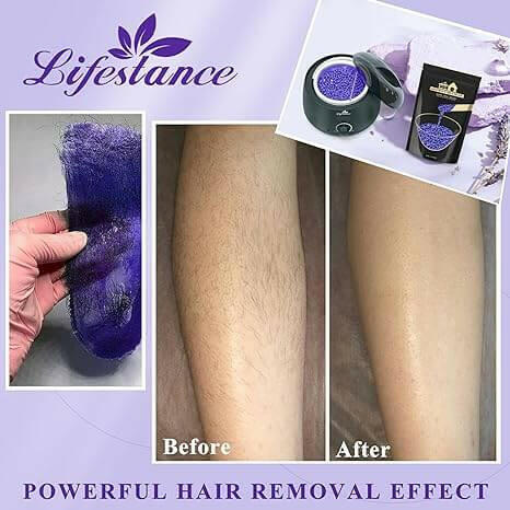 Lifestance Depilatory Wax Beads, 1.1lb Purple Wax Refill - Premium Hair Removal Solution