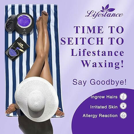Lifestance Depilatory Wax Beads, 1.1lb Purple Wax Refill - Effective Hair Removal Formula