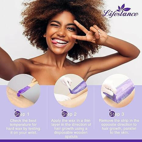 Lifestance Depilatory Wax Beads, 1.1lb Purple Wax Refill - Salon-quality Hair Removal Option