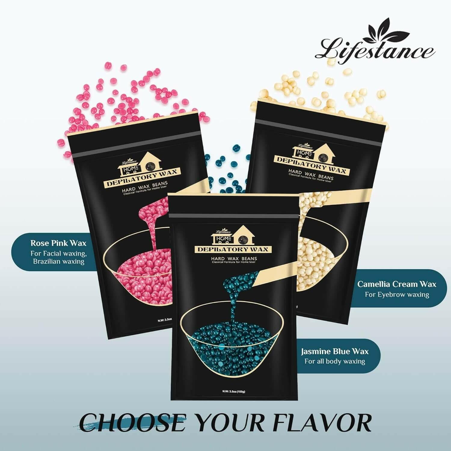 Premium Hard Wax Beads Trial Pack by Lifestance - Hair Removal Solution